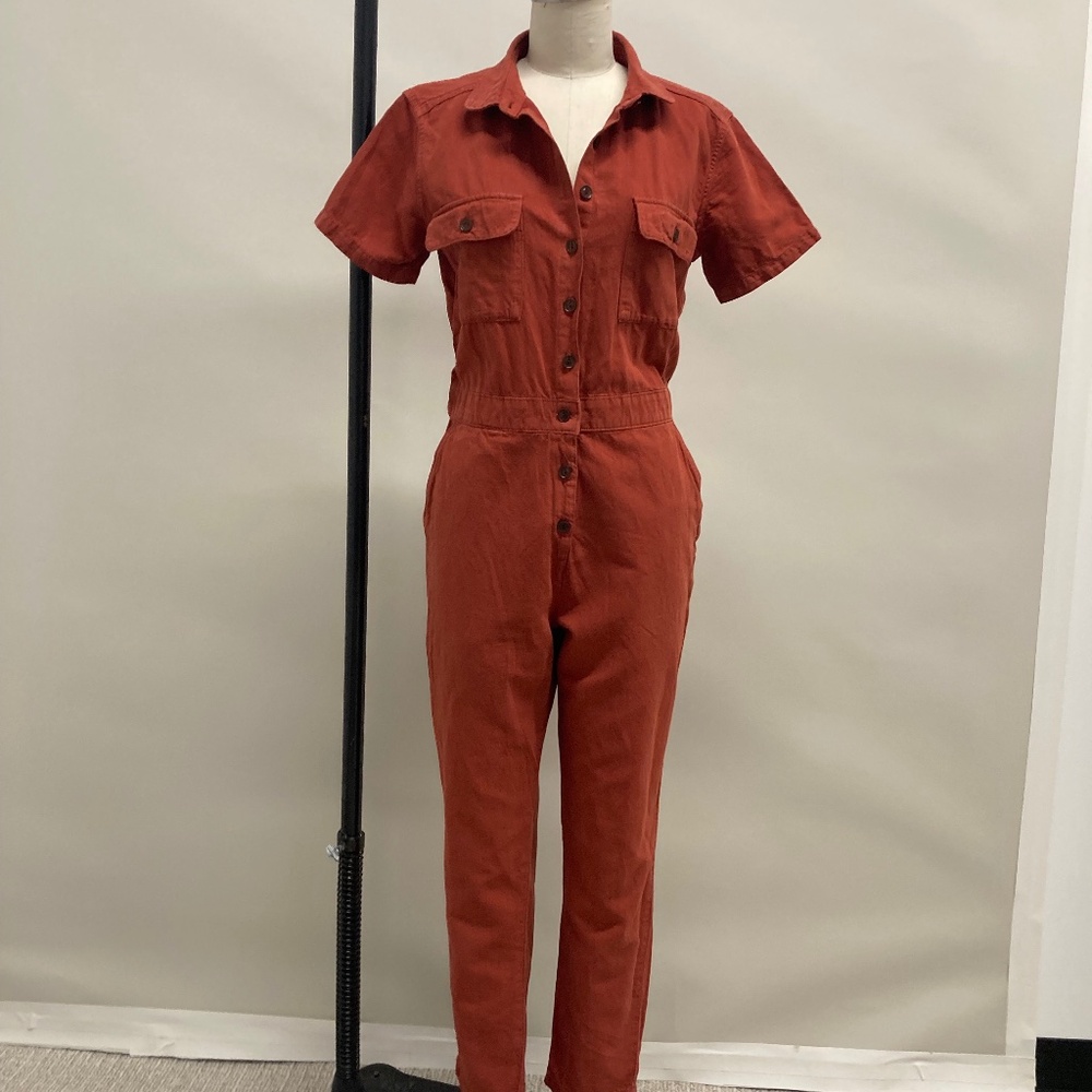 S.E.A Jumpsuit by Outerknown Size M Rust Red